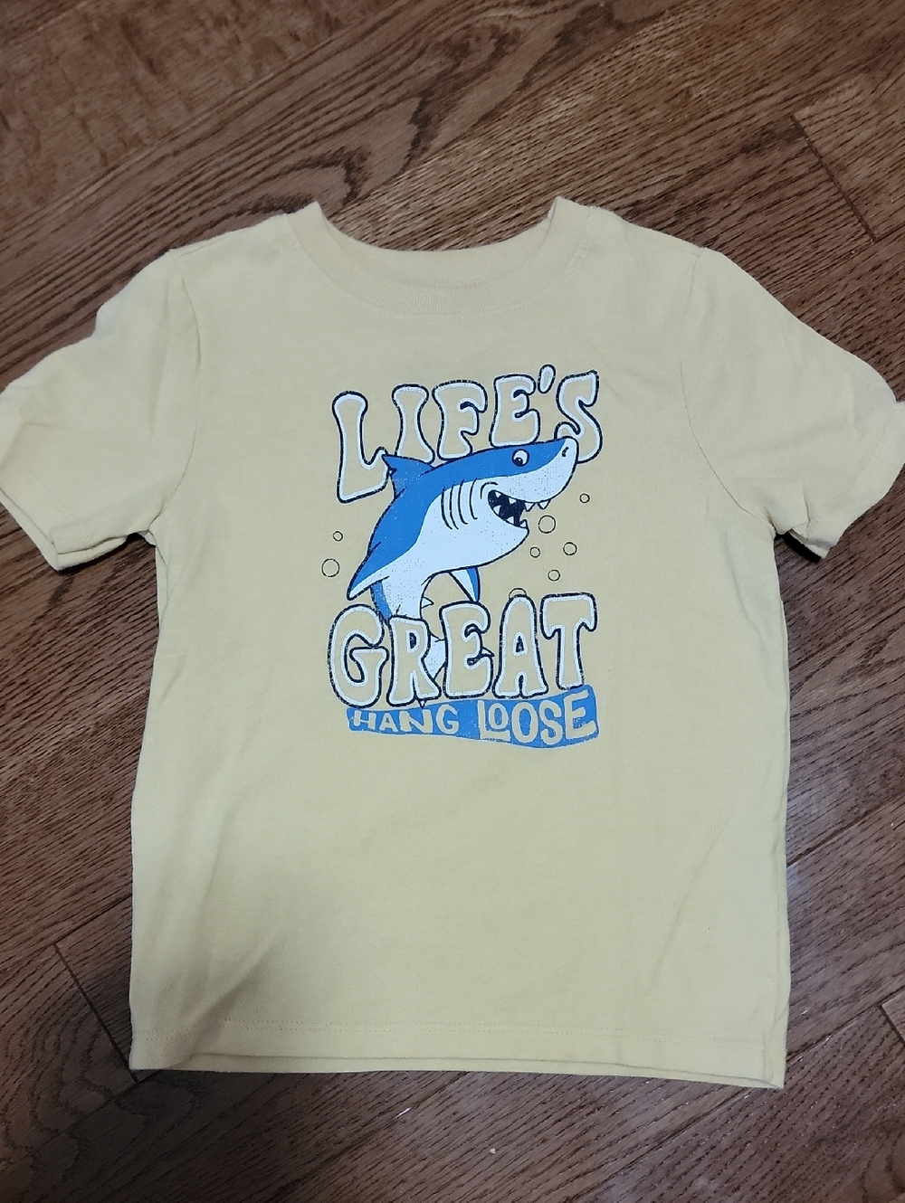 Kids' Yellow 'Life's Great Hang Loose' Shark Graphic Tee